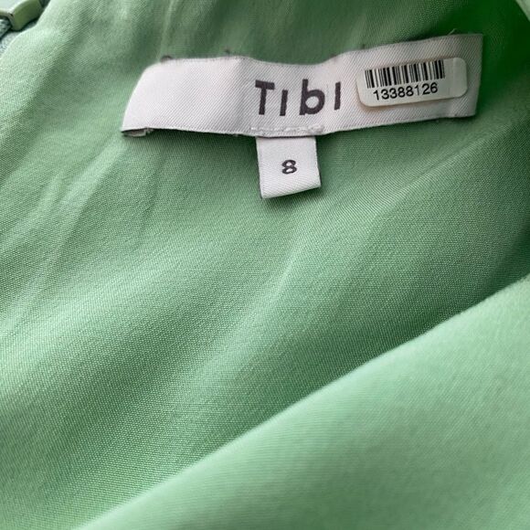 Tibi Eco Cape Green Silk Sleevless Shift Size 8 - Picture 9 of 9